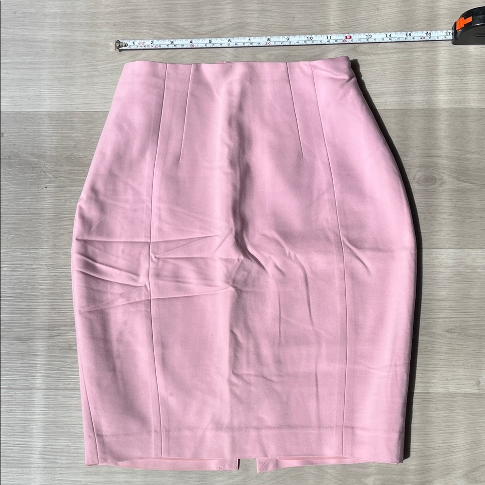 Express Pink Pencil Skirt — High-Waist Tailored Fit